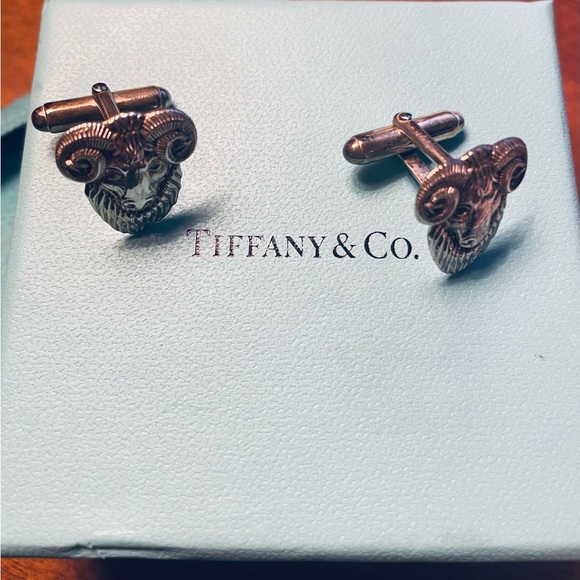 Authentic Tiffany & Co. Ram Head Cufflinks – Sterling Silver Elegance - Picture 5 of 7